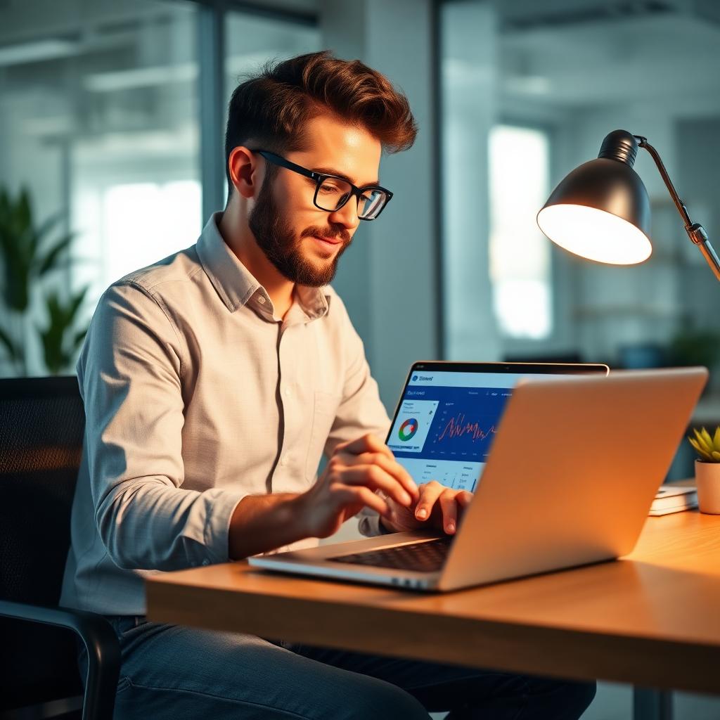 Business owner reviewing POS reporting and payment analytics